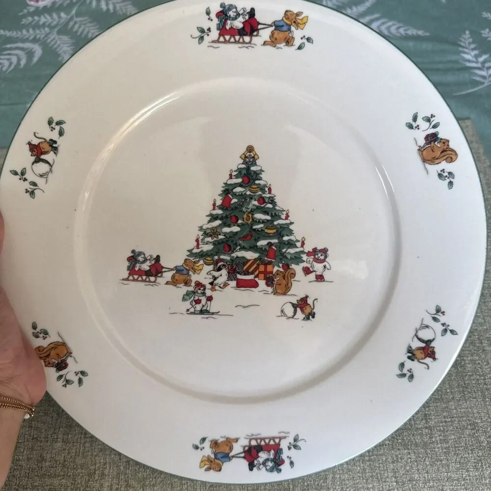 Vintage MAGICAL CHRISTMAS Salad Plate China Pearl, 10 3/4” , EUC!